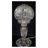 1141	CUT GLASS FAIRY LAMP, APPROXIMATELY 13 IN H