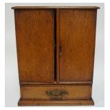1146	ANTIQUE WALNUT 2 DOOR, 1 DRAWER WITH 2 INTERIOR DRAWERS, APOTHICARY CHEST, APPROXIMATELY 13 IN 
