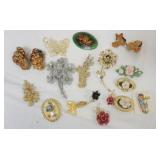 1159	ASSORTMENT OF 15 LADIES DESIGNER PINS, SOME MARKED BY THE MAKER