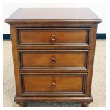 1177	ETHAN ALLEN 3 DRAWER BEDSIDE STAND, APPROXIMATELY 25 IN X 18 IN X 30 N H