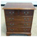 1196	STICKLEY SOLID CHERRY 3 DRAWER MINIATURE CHEST ON BRACKET FEET, APPROXIMATELY 25 IN X 16 IN X 3