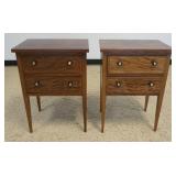 1206	PAIR OF MAHOGANY 2 DRAWER BEDSIDE STANDS, EACH APPROXIMATELY 21 IN X 14 IN X 30 IN H