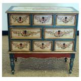 1214	ITALIAN PAINT DECORATED 8 DRAWER CHEST, APPROXIMATELY 31 IN X 16 IN X 30 IN H