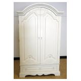 1218	ARCHED TOP DOUBLE PANEL DOOR WARDROBE WITH LOWER DRAWER, 2  INTERIOR ADJUSTABLE SHELVES AND BAR