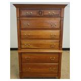 1223	HARDEN SOLID CHERRY 6 DRAWER TALL CHEST, APPROXIMATELY 40 IN X 22 IN X 65 IN H, VERY CLEAN
