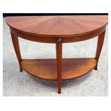 1229	ETHAN ALLEN CHERRY DEMILUNE TABLE, APPROXIMATELY 41 IN X 17 IN X 28 IN H
