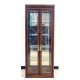 1247	DREXEL HERITAGE CRYSTAL CABINET WITH BEVELED GLASS DOORS AND SIDE MIRROR BACK, INTERIOR LIGHTIN