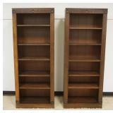 1248	2 BOOKCASES WITH REEDED COLUMN FRONTS, EACH APPROXIMATELY 15 IN X 30 IN X 77 IN H