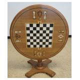 1253	ROCKPORT FLIP TOP CHESS TABLE, APPROXIMATELY 38 IN D X 29 IN H