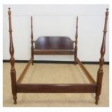 1254	MAHOGANY 4 POSTER BED, APPROXIMATELY 86 IN X 65 IN X 69 IN H