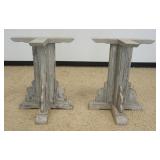 1255	PAIR OF WOOD TABLE BASES, EACH APPROXIMATELY 22 IN X 13 IN  28 IN H