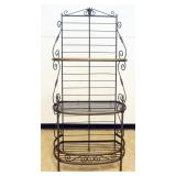 1256	NARROW BAKERS RACK WITH BRASS TRIM, APPROXIMATELY 39 IN X 20 IN X 83 IN H
