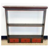 1262	DAVID T. SMITH & CO. BENCH MADE HANGING WALL SHELF WITH 3 DRAWERS, SHELF ADJUSTABLE, APPROXIMAT
