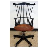 1265	DUCKLOE BROS FAN BACK WINDSOR SWIVEL OFFICE CHAIR, APPROXIMATELY 27 IN X 18 IN X 47 IN H