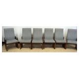 1270	MID CENTURY MODERN LANE STACCATO DINING ROOM CHAIRS, 6 CHAIRS WITH 2 ARM AND 4 SIDE, SOME VENEE