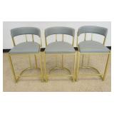 1278	3 CURVED BACK MODERN STYLE BAR STOOLS, EACH APPROXIMATELY 37 IN H, SEAT HEIGHT 26 IN