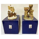 1129	2 DAVID WINTER HAND PAINTED COTTAGES, ROCHESTER CASTLE 424/1000, THE KING MAKERS CASTLE 1895/27