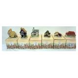 1134	6 DAVID WINTER HAND PAINTED COTTAGES, THE CAT AND PIPE INN, SPINNERS COTTAGE, THE SEMINARY, WIL