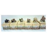 1135	6 DAVID WINTER HAND PAINTED COTTAGES, LANCASHIRE DONKEY SHED, BERKSHIRE MILKING BYRE, DERBYSHIR