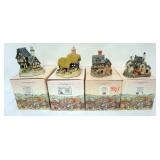 1145	4 DAVID WINTER HAND PAINTED COTTAGES, BLOSSOM COTTAGE, THE FISHERMAN