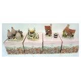 1153	4 DAVID WINTER HAND PAINTED COTTAGES,SECRET SHEBEEN, TOMFOOL