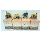 1159	4 DAVID WINTER HAND PAINTED COTTAGES, PUDDING COTTAGE, ASHE COTTAGE, SWAN UPPING COTTAGE AND WH