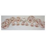 1008	COALPORT *INDIAN TREE CORAL* CHINA TEA & LUNCHEON SET, 6 CUPS AND SAUCERS, 6 - 8 IN PLATES, SER