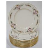1011	SET OF 12 LENOX 10 1/2 IN DINNER PLATES WITH FLORAL BORDER