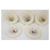 1013	5 - 10 1/2 IN LENOX HAND PAINTED WILDLIFE PLATES, ARTIST SIGNED, J. NOSEK, L. NEMETZ