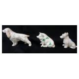 1020	IRISH BELLEEK ANIMAL FIGURES, DOGS AND PIG, TALLEST PIECE APPROXIMATELY 4 1/4 IN H