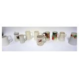 1033	GROUP OF ASSORTED MUGS INCLUDING HAND PAINTED AMERICAN BELLEEK, TALLEST APPROXIMATELY 6 IN H