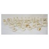 1060	GROUP OF ASSORTED LENOX MNIATURE VASES & SWANS, MOSTLY GREEN MARK, TALLEST APPROXIMATELY 4 1/2 