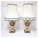 1074	PAIR OF CAPODIMONTE TABLE LAMPS, EACH APPROXIMATELY 37 IN H OVERALL