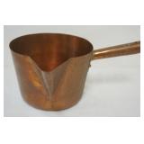 1084	LARGE COPPER POT WITH SPOUT, STAMPED PAUL BEYER PHILADELPHIA, APPROXIMATELY 14 IN X 10 IN X 7 I
