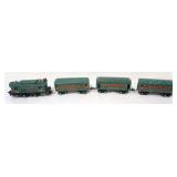 1101	LIONEL O GUAGE #253 TRAIN ENGINE WITH 2 - 607 PULLMAN CARS AND 1 - 608 OBSERVATION CAR