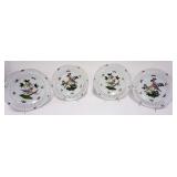 1115	4 UNITED WILSON RETICULATED EDGE BIRD PLATES, EACH APPROXIMATELY 10 IN