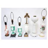 1119	GROUP OF ASSORTED LAMPS, LARGEST APPROXIMATELY 26 IN H