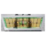 1141	STAIN GLASS WINDOW, APPROXIMATELY 18 IN X 42 IN