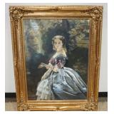 1164	LARGE CONTEMPORARY OIL ON CANVAS, IMAGE OF SOUTHERN BELL, APPROXIMATELY 41 IN X 51 IN OVERALL