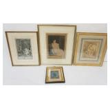 1170	GROUP OF 4 FRAMED FRENCH PRINTS, LARGEST APPROXIMATELY 18 IN X 22 IN