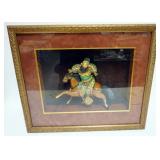 1176	FRAMED IMAGE OF ASIAN WARRIOR IN SHADOW BOX FRAME, APPROXIMATELY 22 IN X 26 IN
