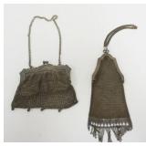 1193	2 ANTIQUE LADIES MESH EVENING BAGS, LARGEST APPROXIMATELY 8 IN