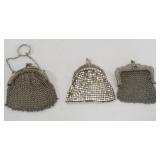1196	GROUP OF 3 ANTIQUE LADIES MESH COIN PURSES