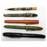 1200	GROUP OF ANTIQUE FOUNTAIN PENS AND PENCIL