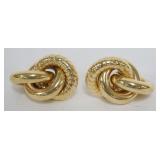 1229	14K GOLD LADIES KNOT EARRINGS MARKED 14K ITALY, 9.63 DWT