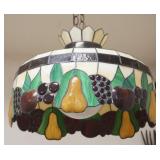 1250	HANGING STAIN GLASS FRUIT DOME LIGHT FIXTURE, APPROXIMATELY 20 IN X 15 IN H