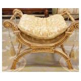 1265	VINTAGE GILT WOOD NEO CLASSICAL STOOL/BENCH, APPROXIMATELY 29 IN X 20 IN X 22 IN H