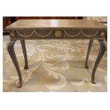 1283	FAUX PAINT DECORATED HALL ENTRY TABLE, APPROXIMATELY 44 IN X 20 IN X 32 IN H