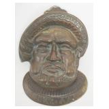 1011	LARGE CAST BRASS HENRY VIII DOOR KNOCKER, MARKED GREAT BRITTAIN ON BACK, APPROXIMATELY 5 IN X 8
