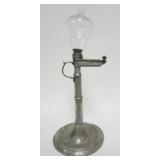 1019	ANTIQUE PEWTER WHALE OIL LAMP, APPROXIMATELY 14 1/2 IN HIGH